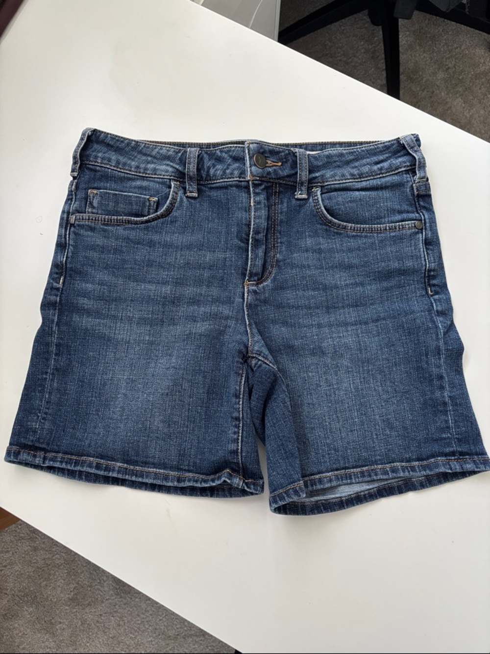 Pilcro and the Letterpress Denim Jean Shorts in Blue